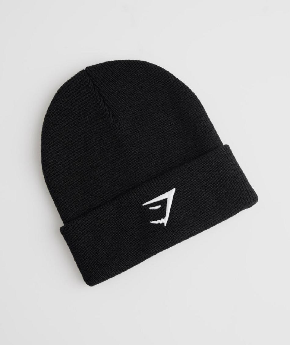 Czapki Damskie Gymshark Sharkhead Beanie Czarne | PL 2106BEX